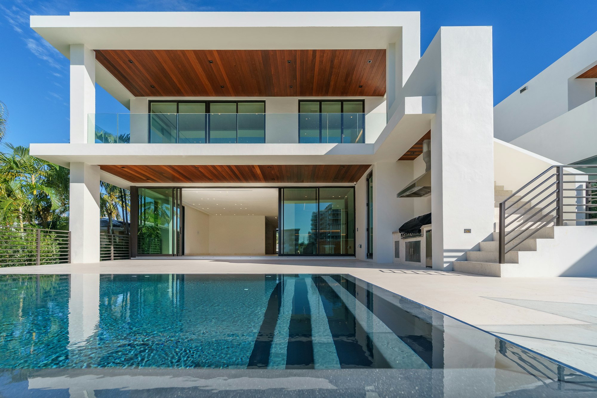 Contemporary home with a pool